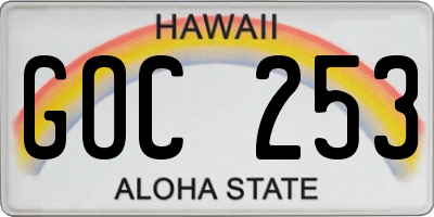 HI license plate GOC253