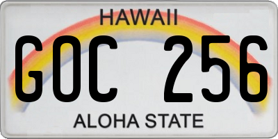 HI license plate GOC256