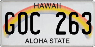 HI license plate GOC263