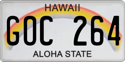 HI license plate GOC264