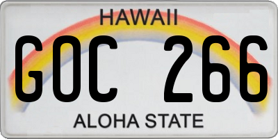 HI license plate GOC266