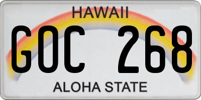 HI license plate GOC268