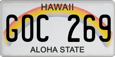 HI license plate GOC269