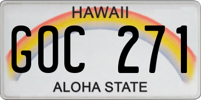 HI license plate GOC271