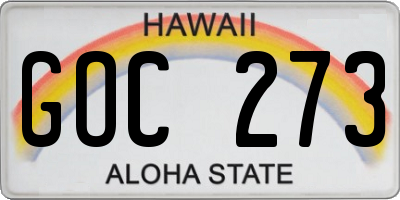 HI license plate GOC273