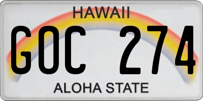 HI license plate GOC274