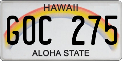 HI license plate GOC275