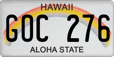 HI license plate GOC276