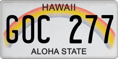 HI license plate GOC277