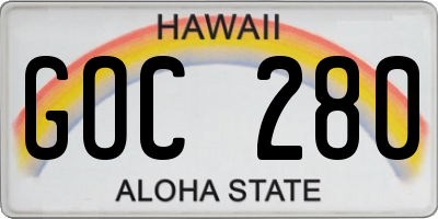 HI license plate GOC280