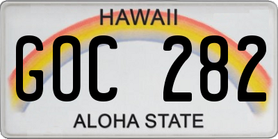 HI license plate GOC282