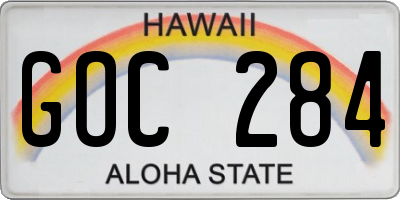 HI license plate GOC284