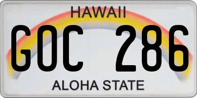 HI license plate GOC286