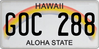 HI license plate GOC288