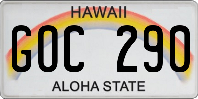 HI license plate GOC290