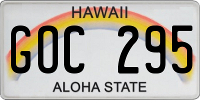 HI license plate GOC295
