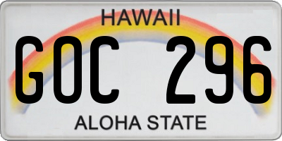 HI license plate GOC296