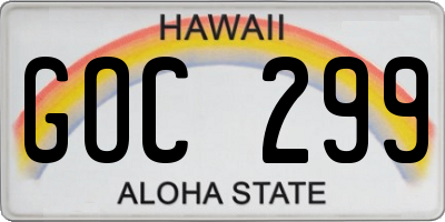 HI license plate GOC299