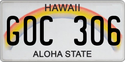 HI license plate GOC306