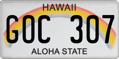 HI license plate GOC307