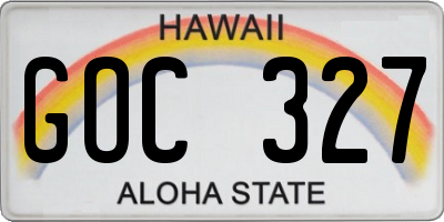 HI license plate GOC327