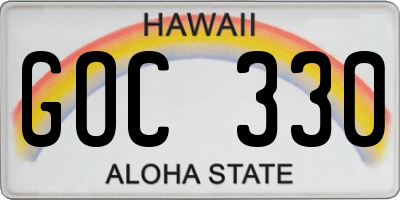 HI license plate GOC330