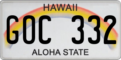 HI license plate GOC332