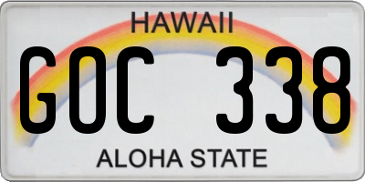 HI license plate GOC338