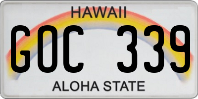 HI license plate GOC339