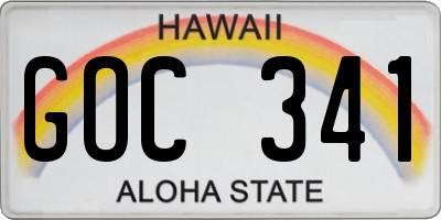 HI license plate GOC341