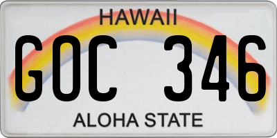 HI license plate GOC346