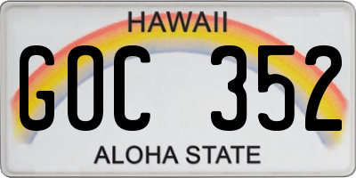 HI license plate GOC352