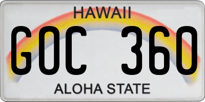 HI license plate GOC360