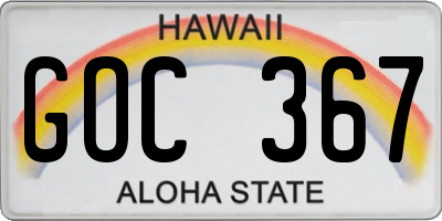 HI license plate GOC367