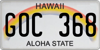 HI license plate GOC368