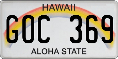 HI license plate GOC369