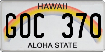 HI license plate GOC370