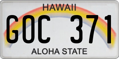 HI license plate GOC371