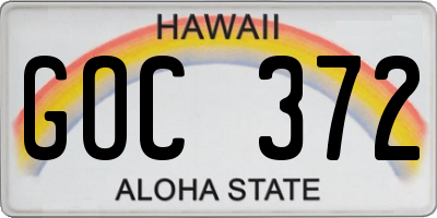 HI license plate GOC372