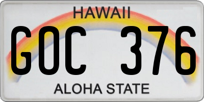 HI license plate GOC376
