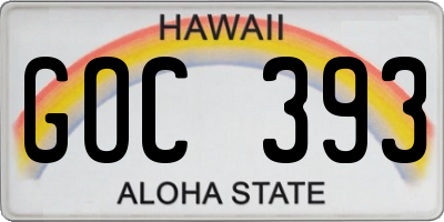 HI license plate GOC393