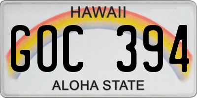 HI license plate GOC394
