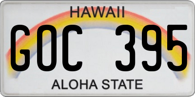 HI license plate GOC395