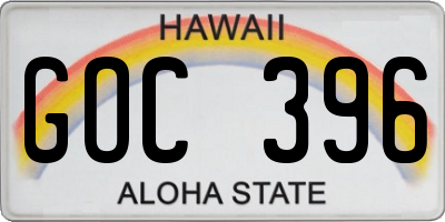 HI license plate GOC396