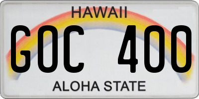 HI license plate GOC400
