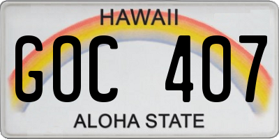 HI license plate GOC407