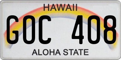HI license plate GOC408