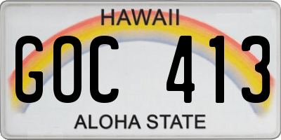 HI license plate GOC413