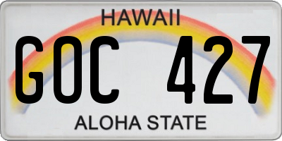 HI license plate GOC427
