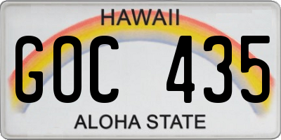 HI license plate GOC435